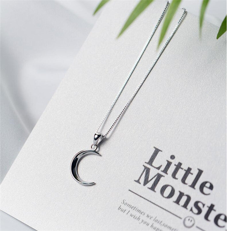 Sterling Silver Sweet Moon Crescent Necklace