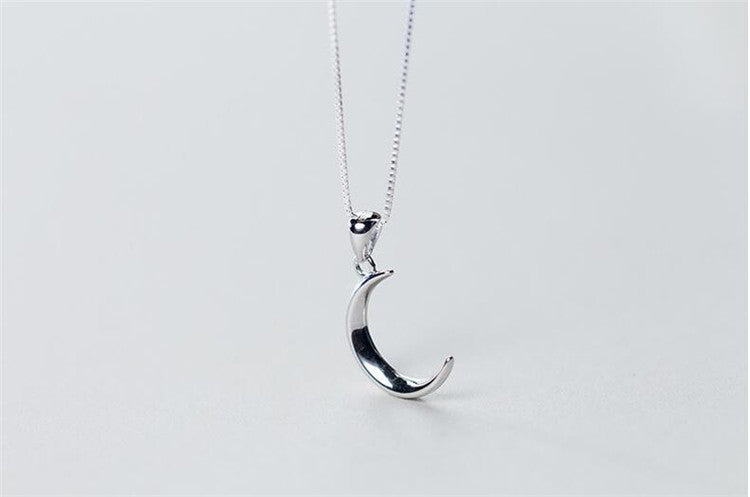 Sterling Silver Sweet Moon Crescent Necklace
